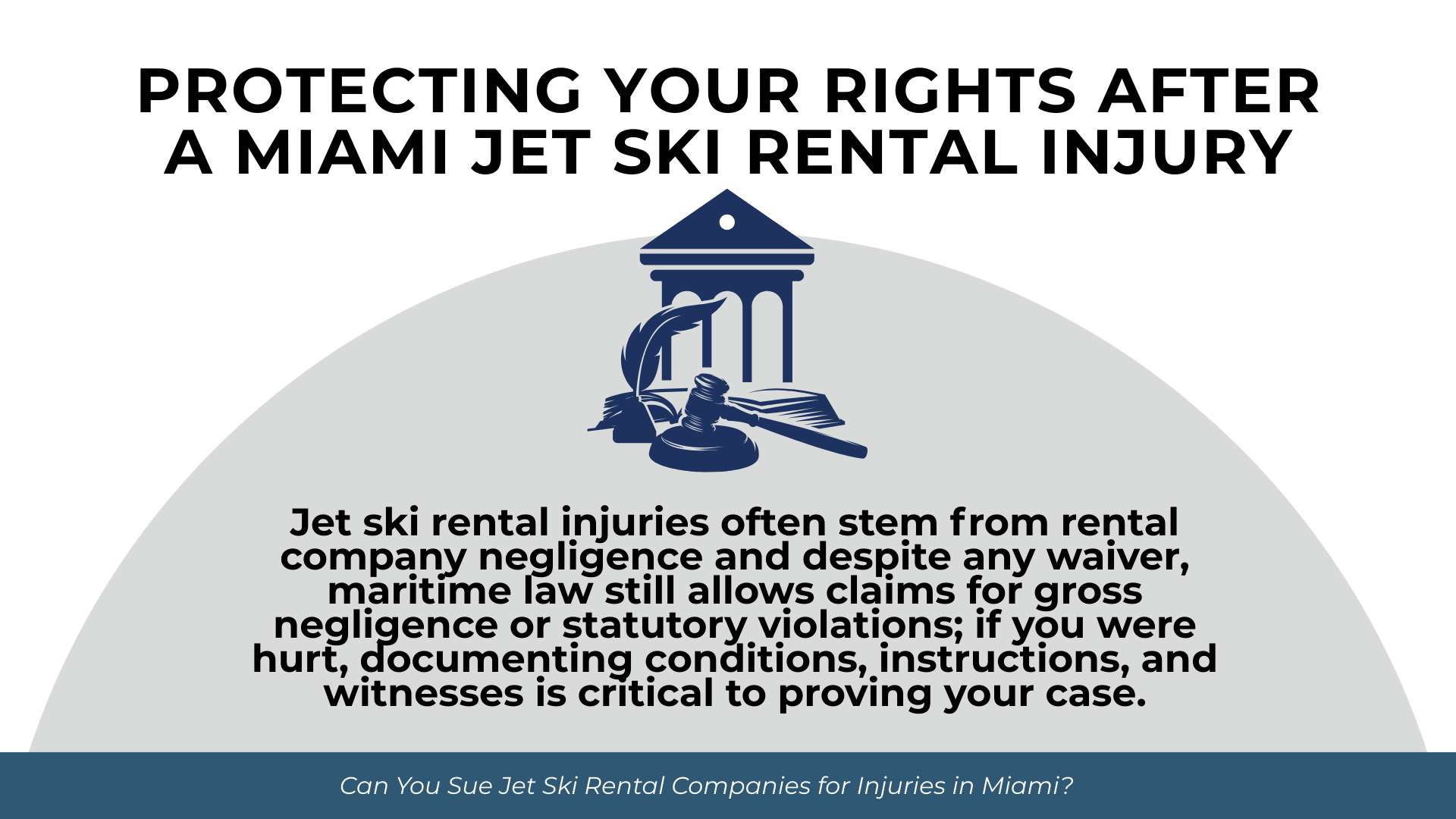 Legal icons above text explaining how documenting conditions and instructions helps prove a rental injury claim.