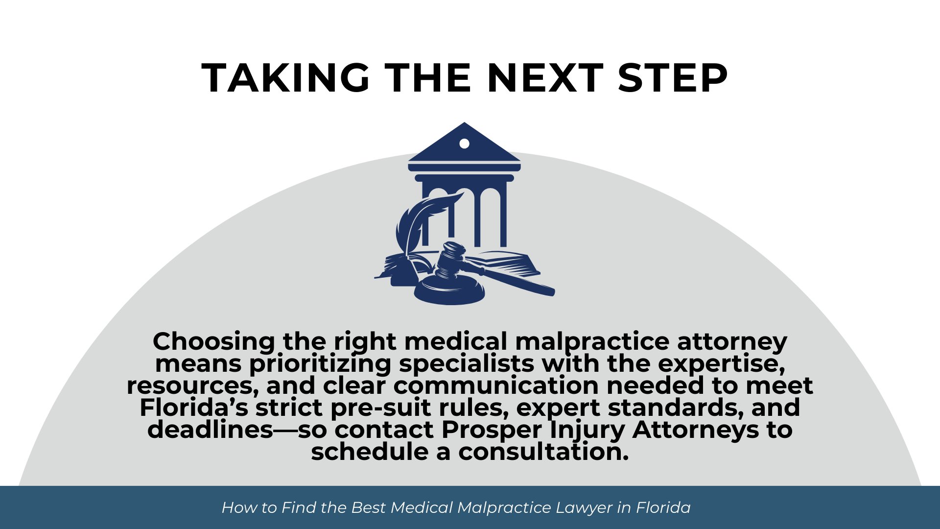 Courthouse and gavel icon summarize why choosing an experienced Florida malpractice lawyer supports timely claims.
